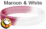 Maroon & White rubber bracelet
