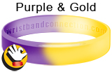 Purple & Gold rubber bracelet