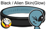 Black/Alien Skin(Glow) rubber bracelet