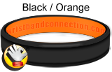 Black Orange rubber bracelet