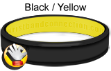 Black Yellow rubber bracelet