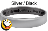 Silver Black rubber bracelet