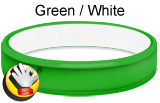 Green White rubber bracelet