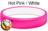 Hot Pink/White - CC rubber bracelet