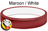 Maroon / White - CC rubber bracelet