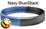 Navy-BlueBlack rubber bracelet