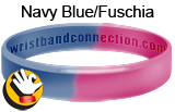 NavyBlueFuschia rubber bracelet