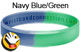 NavyBlueGreen rubber bracelet