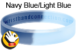NavyBlueLightBlue rubber bracelet