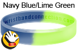NavyBlueLimeGreen rubber bracelet