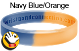 NavyBlueOrange rubber bracelet