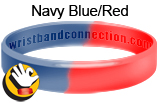 NavyBlueRed rubber bracelet
