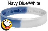 NavyBlueWhite rubber bracelet