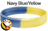 NavyBlueYellow rubber bracelet