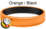 Orange/Black - CC rubber bracelet