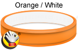 Orange White rubber bracelet