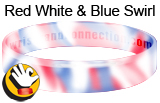 Red / White / Blue Swirl rubber bracelet