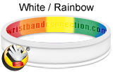 White Rainbow rubber bracelet