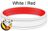 White Red - CC rubber bracelet