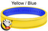 Yellow/Blue rubber bracelet
