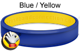 Blue / Yellow rubber bracelet