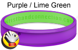 Purple / Lime Green rubber bracelet